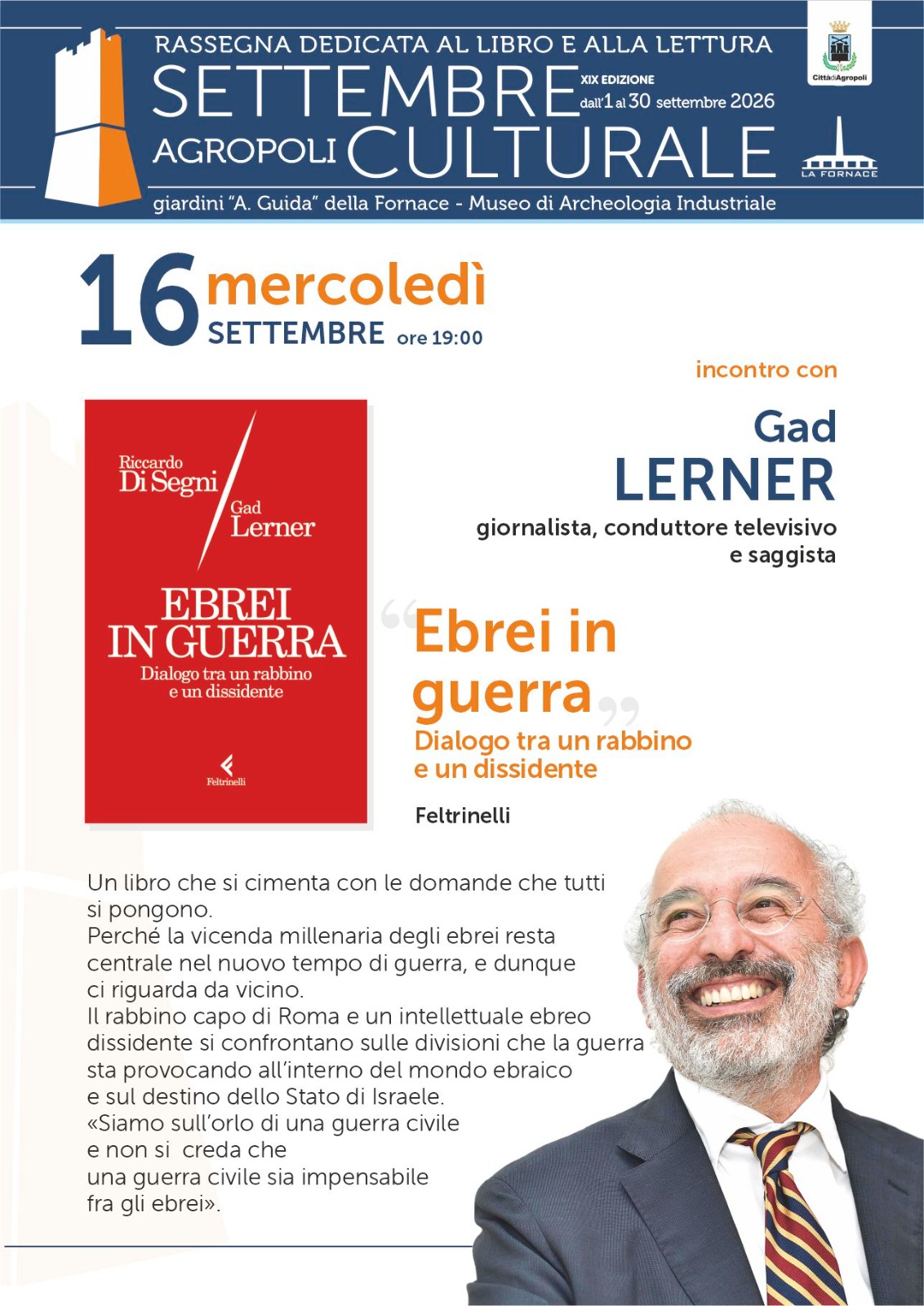 Gad Lerner al Settembre Culturale di Agropoli